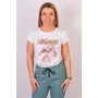 Kép 1/6 - TROPICAL  női rövid ujjú póló, felső -fehér, pink mintával (S/M)