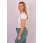 Kép 3/6 - TROPICAL  női rövid ujjú póló, felső -fehér, pink mintával (S/M)