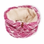 Kép 3/5 - Dressa horgolt bojtos női sapka körsál szett - pink