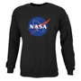 Kép 1/2 - Nasa Insignia környakú pamut pulóver - fekete (S-5XL)