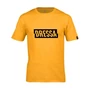 Kép 1/2 - Dressa Desync feliratos környakú rövid ujjú pamut póló - gold (S-XXL)