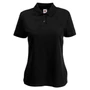 Kép 1/2 - Fruit of the Loom 63212 Lady-Fit női galléros rövid ujjú póló- fekete (S-XXL)