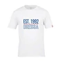 Kép 1/2 - Dressa EST.1992 feliratos környakú rövid ujjú pamut póló - fehér (S-4XL)