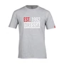 Kép 1/2 - Dressa EST.1992 feliratos környakú rövid ujjú pamut póló - melírszürke (S-4XL)