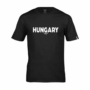 Kép 1/2 - Dressa Hungary feliratos környakú rövid ujjú pamut póló - fekete