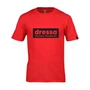 Kép 1/2 - Dressa Inverse feliratos környakú rövid ujjú pamut póló - piros (S-4XL)