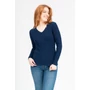 Kép 1/4 - Budmil női vékony kötött pulóver - sötétkék (XS-XXL)