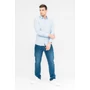 Kép 4/4 - Budmil férfi slim fit hosszú ujjú ing - világoskék (S-3XL)