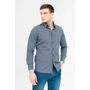 Kép 1/4 - Budmil férfi modern fit hosszú ujjú ing - sötétkék-kockás (S-3XL)