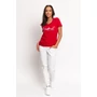 Kép 4/4 - Budmil női V nyakú póló - piros (XS-2XL)