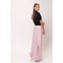 Kép 2/7 - Budmil női hosszú csíkos nyári szoknya - rózsaszín-fehér (XS-XL)