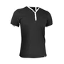 Kép 3/4 - Dressa DRS College gombos V-nyakú ringer férfi póló - fekete (S-XXL)