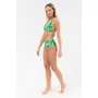 Kép 4/5 - Budmil női magasított derekú bikini alsó - zöld levél mintás