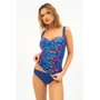 Kép 1/5 - Budmil női tankini fürdőruha felsőrész - kék - pink mintás