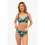 Kép 1/4 - Budmil női bikini alsó - sötétkék - zöld mintás
