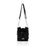 Kép 1/7 - Zellia Női Oldaltáska 26050 Fekete - Ezüst K. - Virág Dísszel -