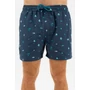 Kép 3/4 - Budmil férfi beach short fürdőnadrág - sötétkék - türkiz mintás