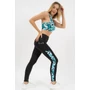 Kép 4/6 - Budmil női fitness leggings nadrág - fekete - türkiz mintás
