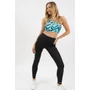Kép 5/6 - Budmil női fitness leggings nadrág - fekete - türkiz mintás