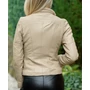 Kép 3/8 - Bélelt bézs bőrkabát (S-XXL)