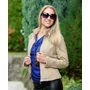Kép 5/8 - Bélelt bézs bőrkabát (S-XXL)