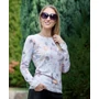 Kép 1/2 - Virágmintás szürke kötött pulóver (S/M-L/XL)