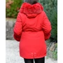 Kép 3/9 - Bundás piros hosszú kabát (S-XXL)
