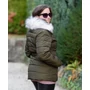 Kép 4/5 - Derekán csat öves zöld kabát (S-XXL)