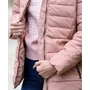 Kép 5/7 - Derekán csat öves rózsaszín kabát (S-XXL)