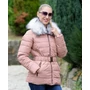 Kép 1/7 - Derekán csat öves rózsaszín kabát (S-XXL)