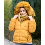 Kép 3/4 - Rövid sárga bundás kabát (M-XL)