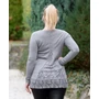 Kép 2/2 - Csipkés aljú hátul kötős szürke kötött pulóver (S/M-L/XL)