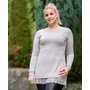 Kép 1/2 - Csipkés aljú hátul kötős barna kötött pulóver (S/M-L/XL)