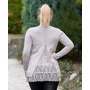 Kép 2/2 - Csipkés aljú hátul kötős barna kötött pulóver (S/M-L/XL)