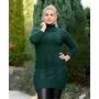 Kép 2/2 - Önmagában mintás kötött zöld garbós ruha (M-XL)