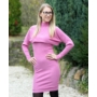 Kép 3/3 - Hosszú kötött ujjatlan rózsaszín ruha pulóverrel (S-M)