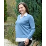 Kép 2/2 - Nagy méretű ingbetétes kék kötött pulóver (M/L-XL-XXL)