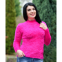 Kép 1/2 - Szőrmés gyöngyös pink pulóver (M/L-XL/XXL)