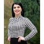 Kép 2/2 - Csavart nyakú pepita mintás body (S-M)