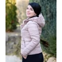 Kép 2/4 - Steppelt kapucnis bézs dzseki (S-XL)