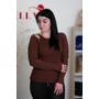 Kép 3/3 - Arany láncdíszes barna felső (S/M-L/XL)