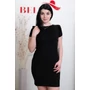 Kép 1/2 - Rövid fodros ujjú fekete pamutruha (S/M-L/XL)