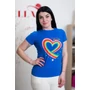 Kép 1/3 - Egyszínű Happy-Family feliratú kék póló (S/M-L/XL)