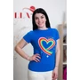 Kép 2/3 - Egyszínű Happy-Family feliratú kék póló (S/M-L/XL)