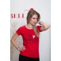 Kép 2/2 - Smile feliratú piros póló (S/M-L/XL)
