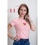 Kép 1/3 - Szívecske mintás rózsaszín póló (S/M-L/XL)